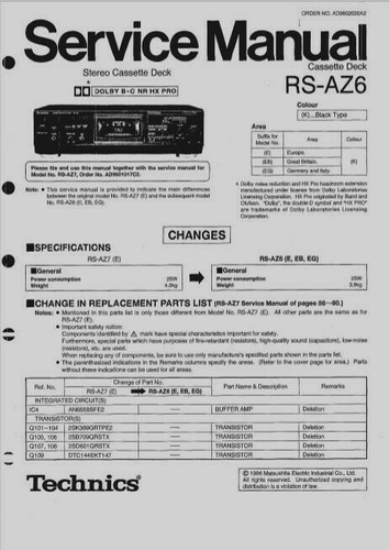 Technics az6 stereo - rs-az6,
